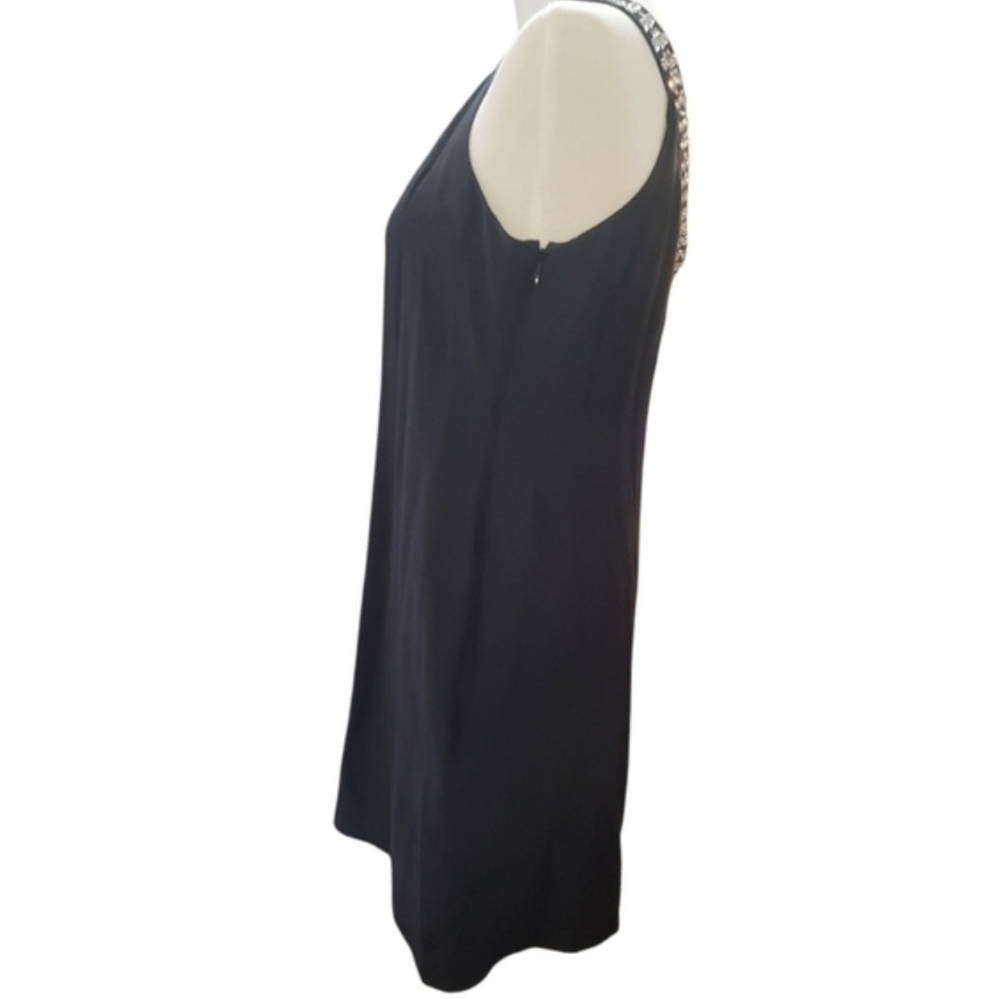 Anthropologie Corey Lynn Calter Black Silk One-Shoulder Rhinestone Mini Dress 6 - Picture 6 of 7